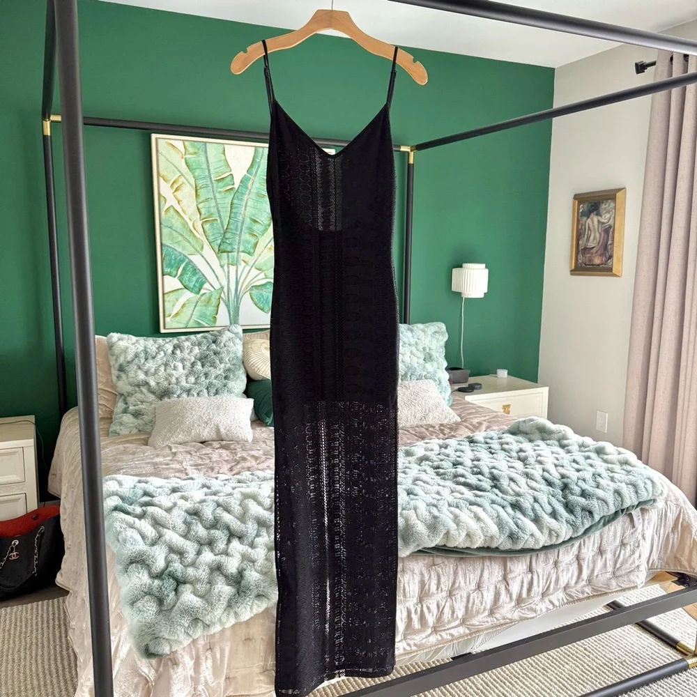 For Love and Lemons x Revolve Black Lace Overlay Maxi Dress | Small - Picture 3 of 16